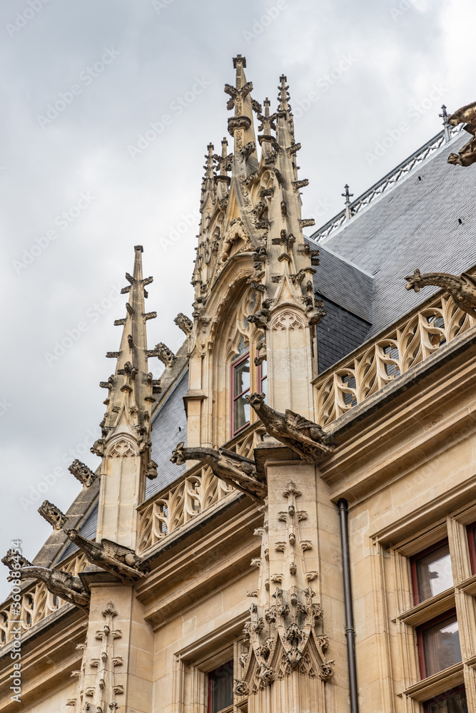 Details of 4th century Cathedral of Nôtre-dame de Rouen in Rouen, Normandy, France