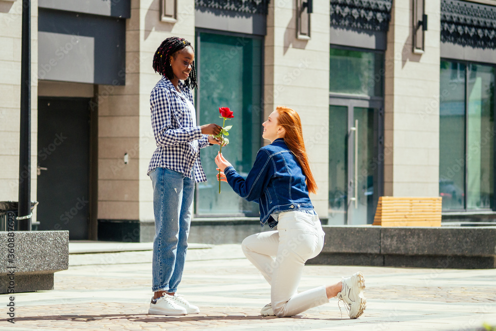 Caucasian Redhaired Ginger Woman Ask Her Brazilian Girlfriend To Be Her