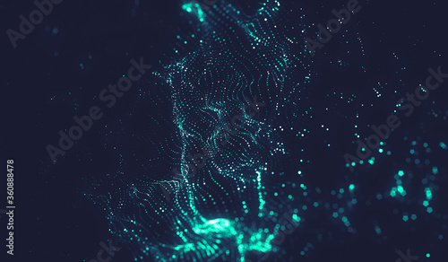 Abstract polygonal space low poly dark background with connecting dots and lines.