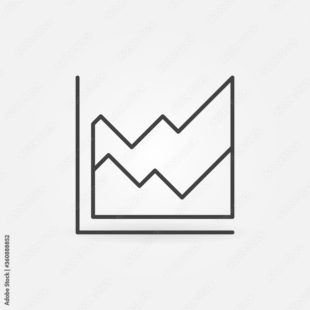 Area Chart vector thin line concept minimal icon or design element Area Chart vector thin line concept minimal icon or design element