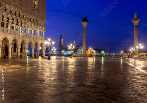 Venice. St. Mark's Square at dawn. © pillerss