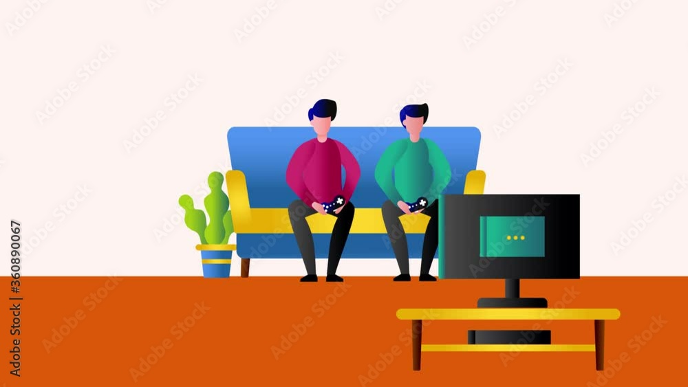 Two teenage boy playing video games at home Two teenage boy playing video games at home