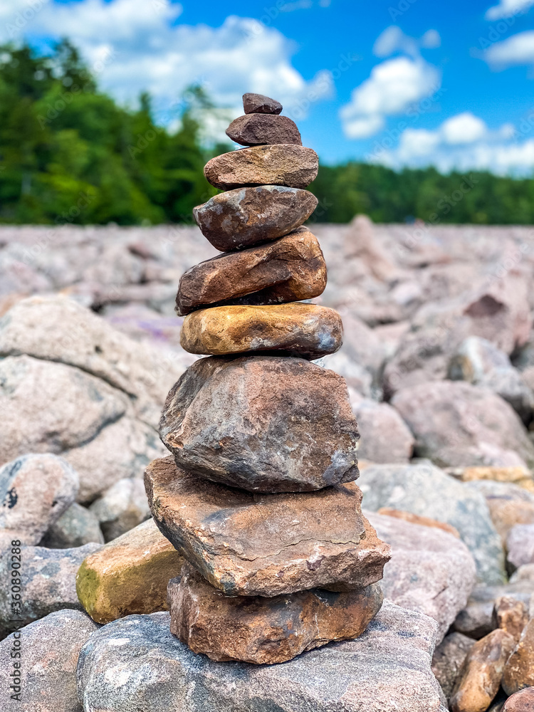 Cairn at the boulder field in Hickory Run State Park, Pennsylvania Cairn at the boulder field in Hickory Run State Park, Pennsylvania