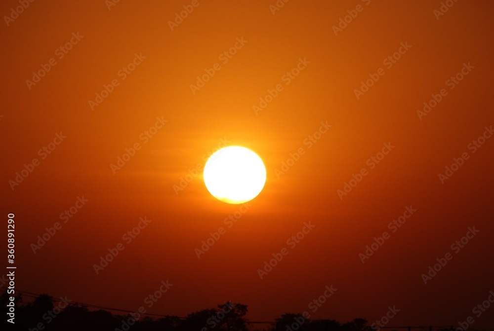 sunset over the mountains