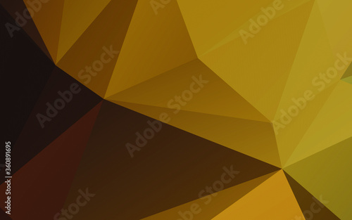 Modern (Golden) Polygonal shapes background, low poly triangles mosaic, golden or gold crystals backdrop, vector design wallpaper. High technology and luxury concept.