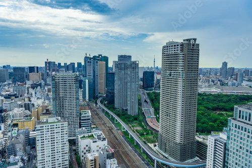 東京都港区浜松町から見た東京の都市風景