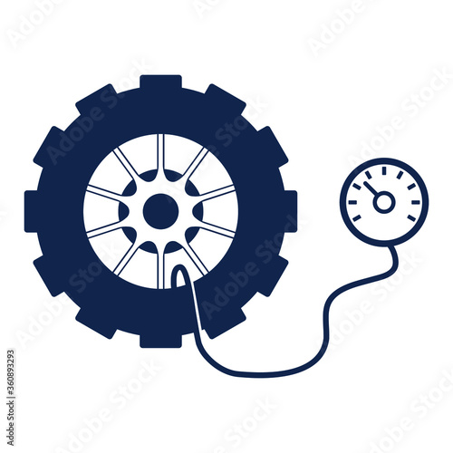 Inflate tire icon. Modern trendy flat style inflate tyre icon isolated, vector illustration.