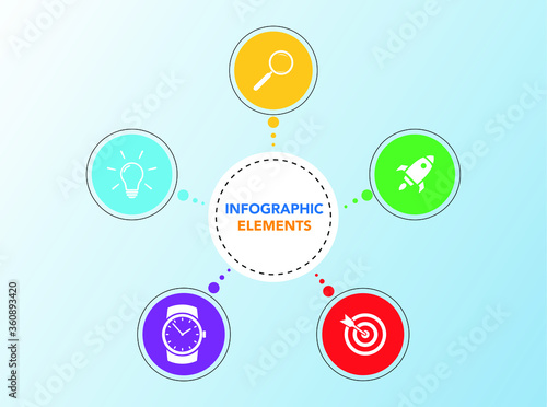 Modern business data circle infographic elements in vector format