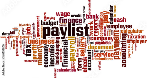 Paylist word cloud
