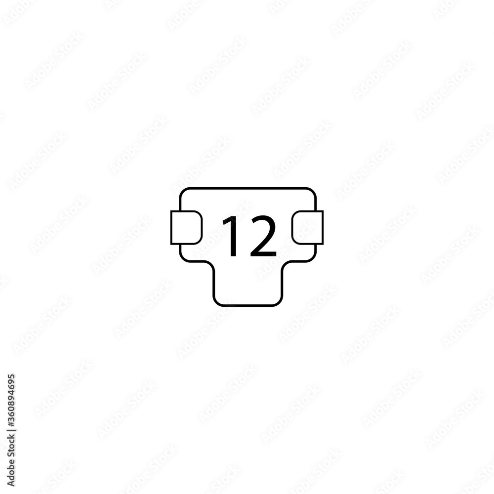 Diapers icon. Twelve pieces icon eps ten Diapers icon. Twelve pieces icon eps ten