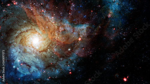 Fototapeta Naklejka Na Ścianę i Meble -  Spiral galaxy in outer space. Elements of this image furnished by NASA