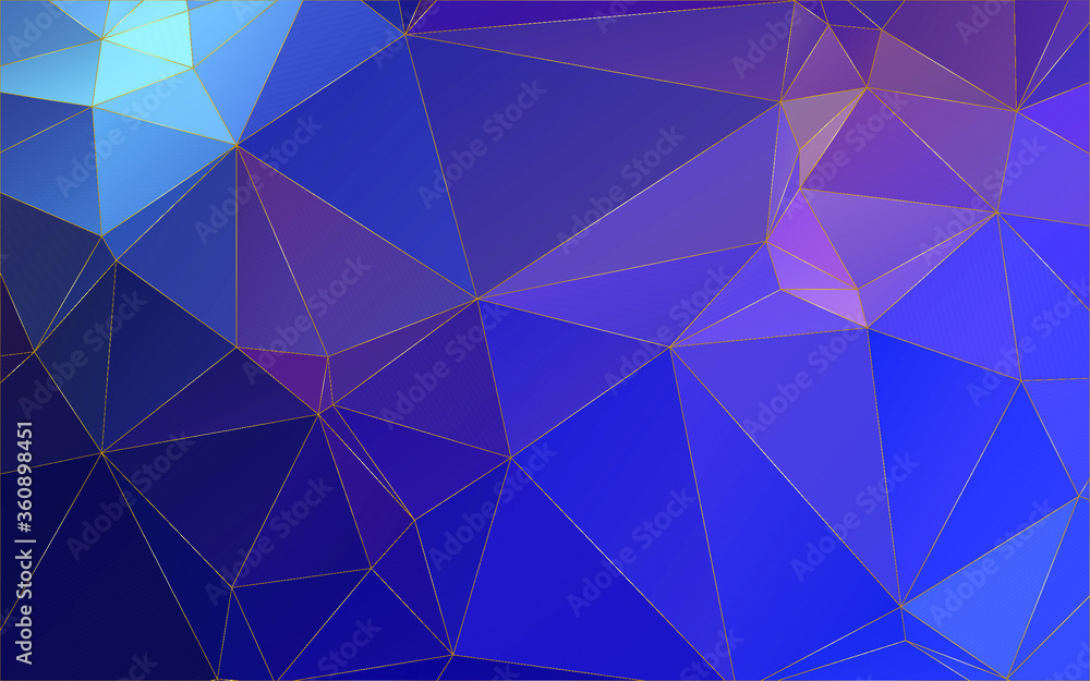 Obraz premium Abstract polygonal blue and purple background . Polygonal Space background with nebula and stars. Vector illustration for poster design. High technology, milky way concept. 
