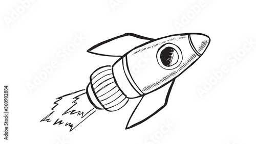 Rocket hand drawn Vector illustration