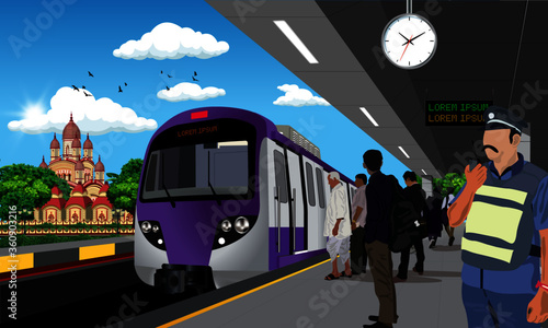 Illustration of Indian metro rail service