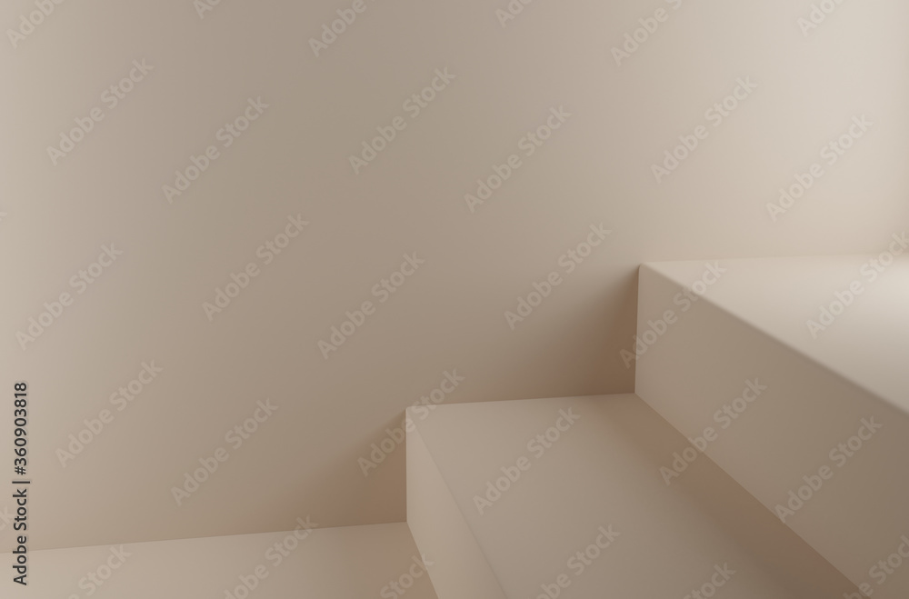 Fototapeta premium stand cosmetic on pastel background,3d rendering