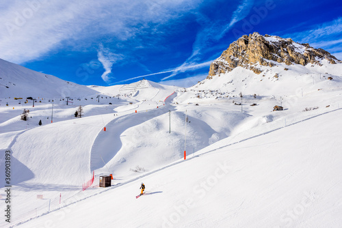The Sellaronda is the ski circuit around the Sella group in Northern Italy. It lies between the four Ladin valleys of Badia, Gherdëina, Fascia, and Fodom. photo