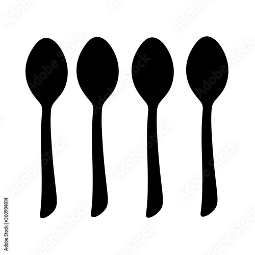 Spoon for serving the table. Vector image.