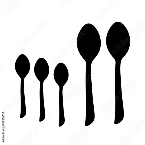 Spoon for serving the table. Vector image.