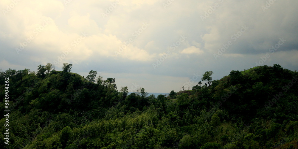 Khagrachari, Bangladesh - May 23, 2016: The Landscape view of Khagrachari is regarded as one of the most attractive travel destinations in Bangladesh. Natural beauty blur green background.