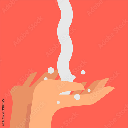  Hand washing vector concept in trendy abstract style