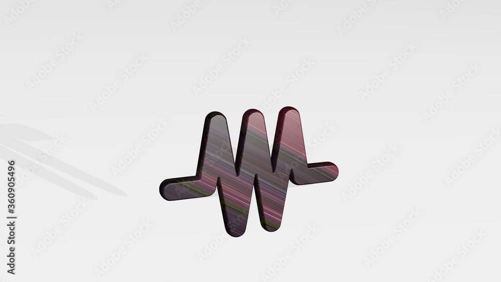 ELECTRONICS RESISTOR from a perspective on the wall. A thick sculpture made of metallic materials of 3D rendering. illustration and background ELECTRONICS RESISTOR from a perspective on the wall. A thick sculpture made of metallic materials of 3D rendering. illustration and background