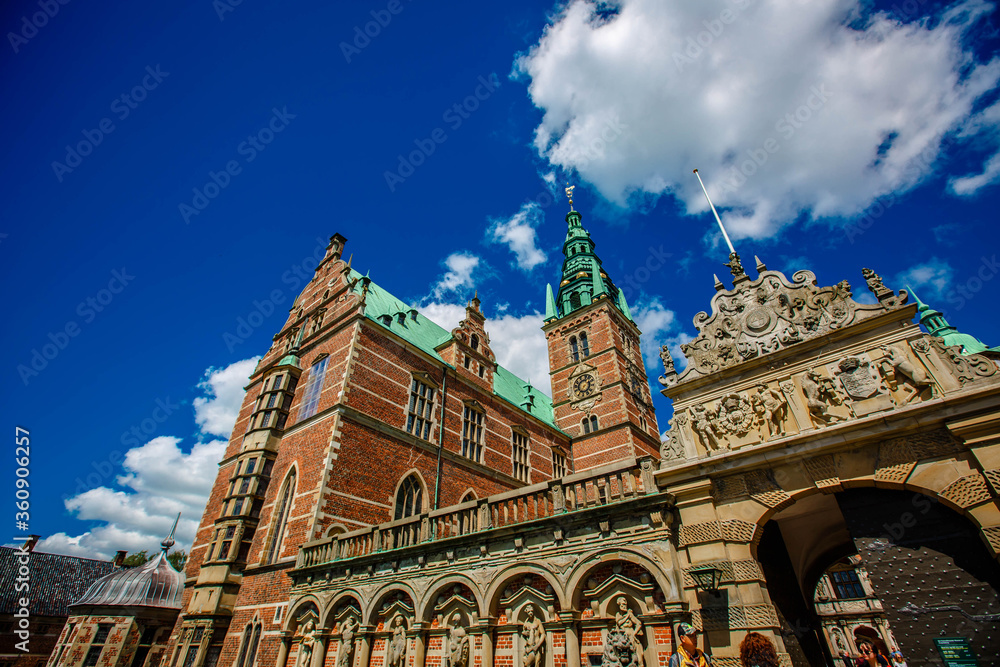 Naklejka premium Frederiksborg Castle, an Impressive Renaissance Architecture in Hillerod Town of Denmark