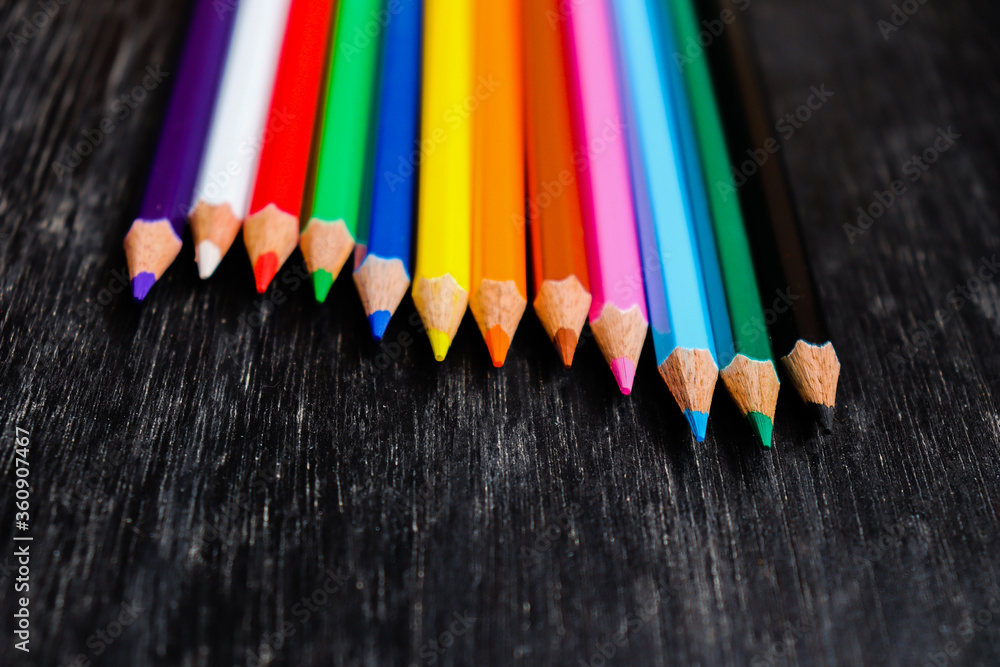 close up of colored pencils close up of colored pencils