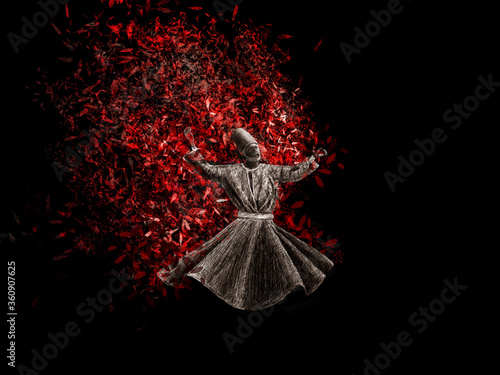 Cuadro en lienzo Sufi dance, divine love, divine ecstasy