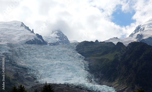 glacier that is melting due to climate change in the European Al