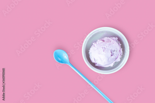 Icecream putting on pink background