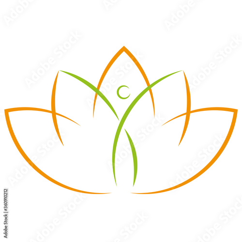 Blätter, Pflanze und Person, Heilpraktiker und Massage Logo