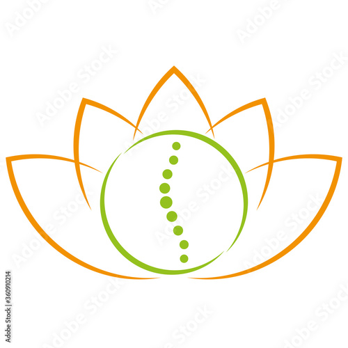 Blätter, Pflanze und Wirbelsäule, Heilpraktiker und Chiropraktiker Logo