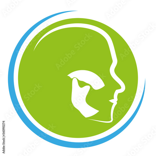 Kopf, Kiefer, Kieferorthopädie, Zahnarzt, Logo, Icon