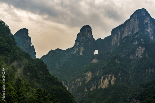 Hole in a holy rock of Tianmen Mountain