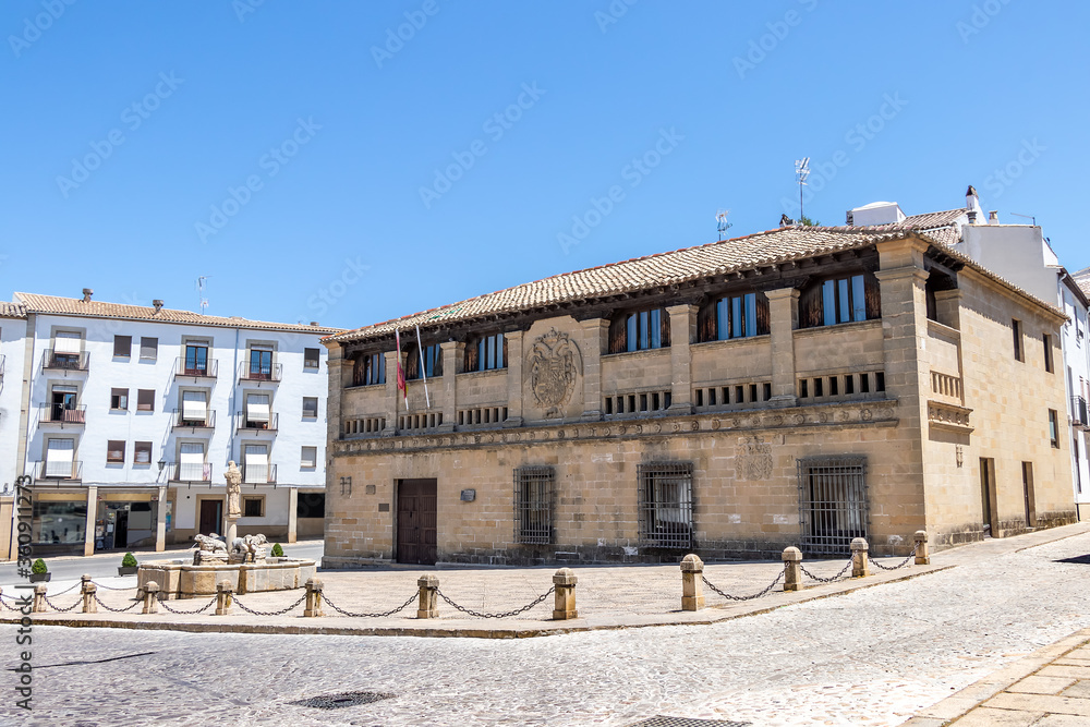 Square of Populo (Plaza del Populo), Baeza. Renaissance city in Jaen province. World heritage site. Andalusia, Spain