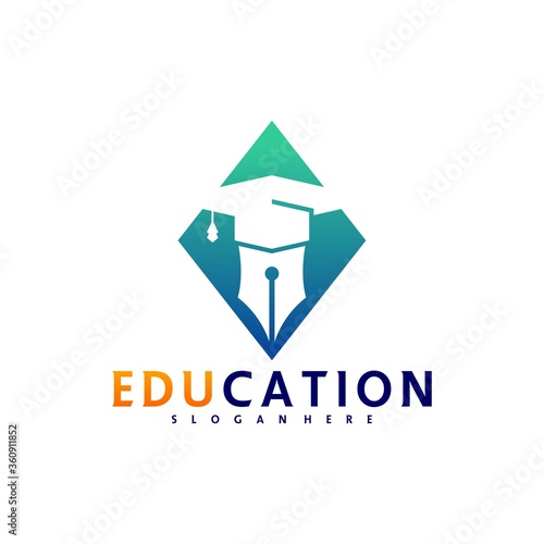 Education logo design template, vector illustration, icon symbol, creative design