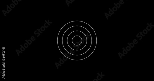 Radio waves, Earthquake. Richter earthquake magnitude scale. Black background. 4k video