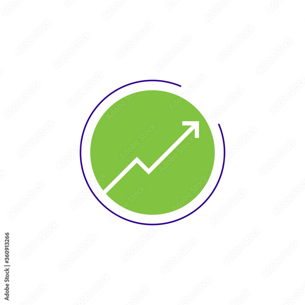 Stylish Arrow icon. Arrow pointing up Stock vector illustration isolated on white background Stylish Arrow icon. Arrow pointing up Stock vector illustration isolated on white background