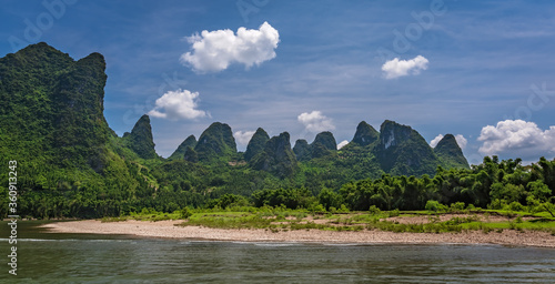 Panorama of Li River in China