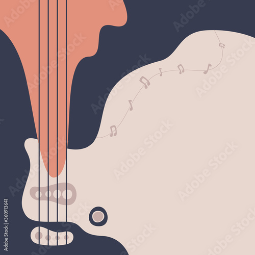 Bass guitar neck background with abstract design. To see the other vector guitar illustrations , please check Guitars collection.