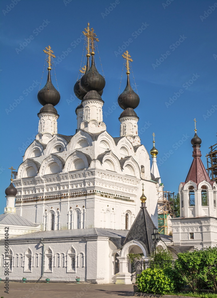 White-stone Trinity Church in the ancient Holy Trinity Monastery for women in Murom