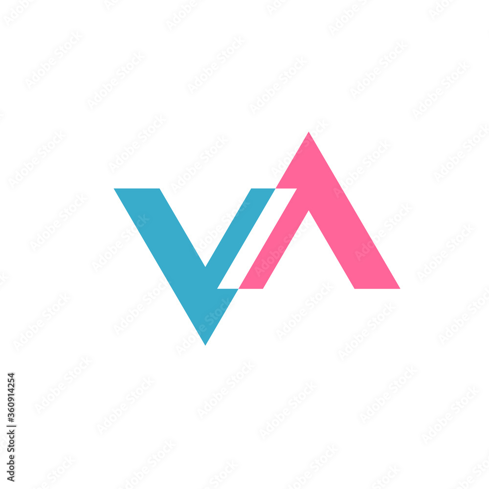 VA letter logo. Stock vector illustration isolated on white background VA letter logo. Stock vector illustration isolated on white background