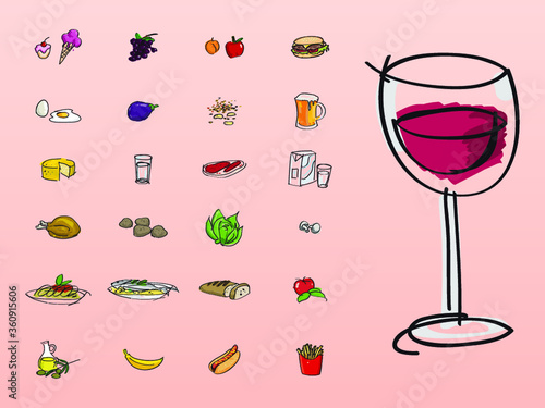 food, bowl, plate, drink, dan, outline, symbol
