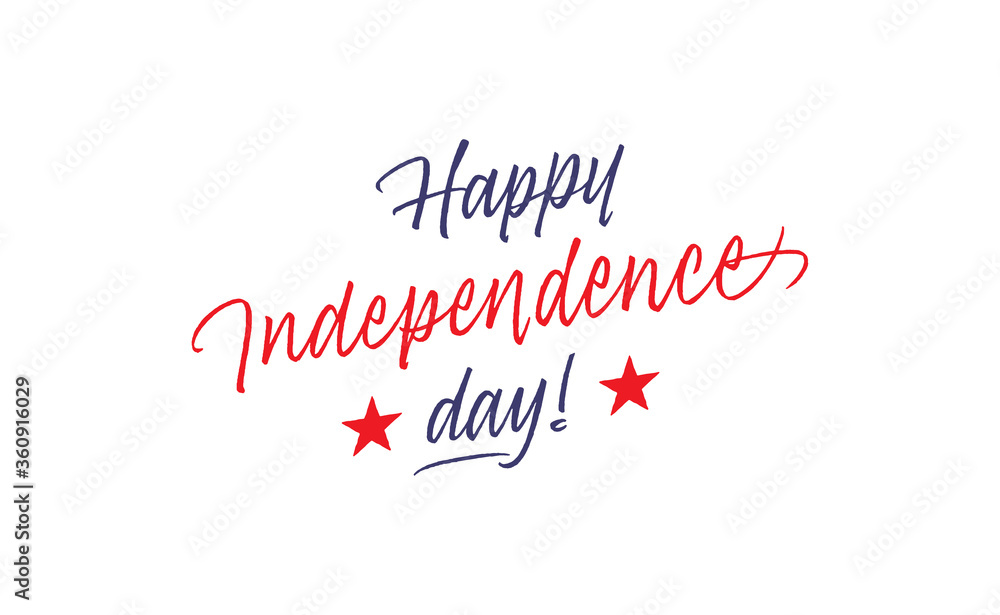 Independence Day lettering design. 4th of July vector illustration. United States national celebration.