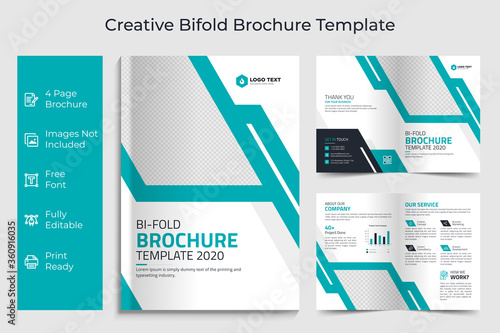 Creative business bifold brochure template design
