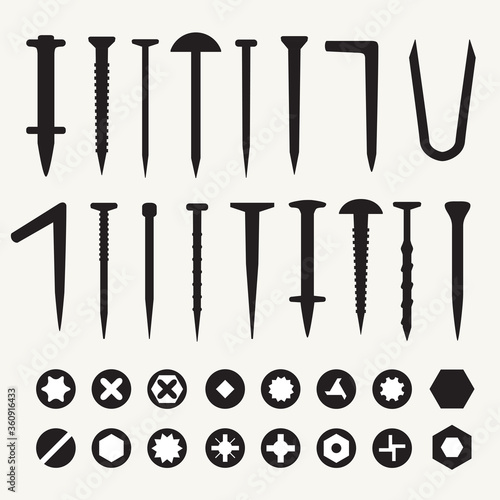 Set of various nails