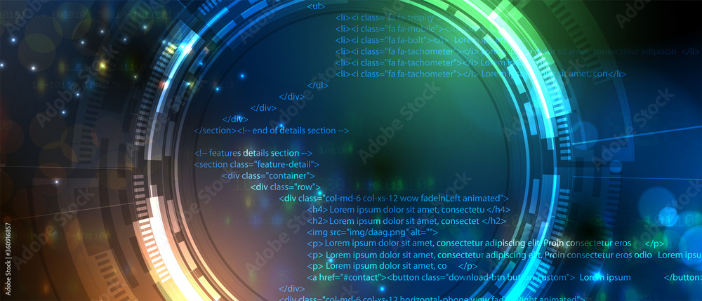Software development abstract technology code and script background Software development abstract technology code and script background