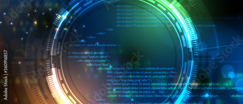 Software development abstract technology code and script background