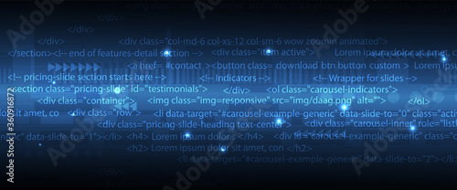 Software development abstract technology code and script background