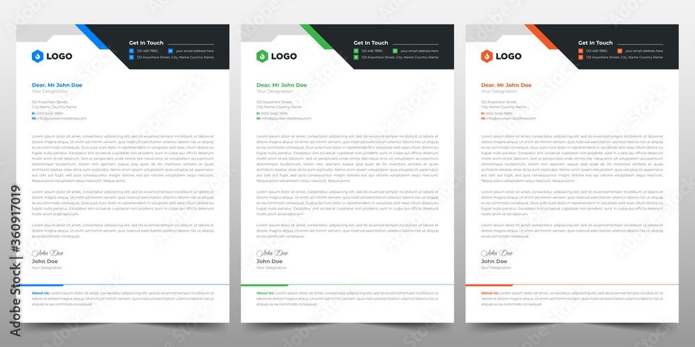 Creative, minimalist and clean letterhead template vector design. Flat Design Vector Illustration. Stationery Design Creative, minimalist and clean letterhead template vector design. Flat Design Vector Illustration. Stationery Design